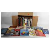 Box of books, BMX magazines, music books, Chinese