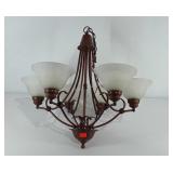 Decorative six light chandelier, hanging light