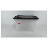 Hanging file tote with latching lid, 18" × 14" ×