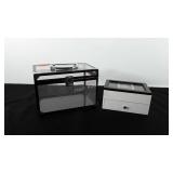 Clear case and jewelry box, 6.5" x 7" x 9.5"