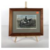 Colorized engraving print of Robert E. Lee on