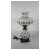 Hurricane glass lamp, stands 23" to top of