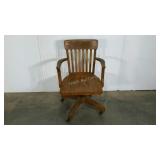 Wood office chair, project piece, needs repair as
