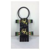 Wooden painted warli art wall towel holder