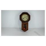 Regulator pendulum wall clock, 12" × 22" × 5"