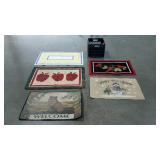 Scatter rugs in a milk crate, 5 total