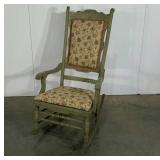 Rocking chair, painted, upholstered seat and back