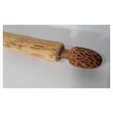 Walking stick with Morel Mushroom carved into the