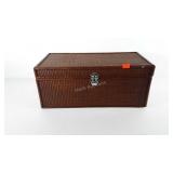 Wicker chest with padded insole, 9.5" x 10.5" x