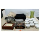 Group lot: kitchenware am trinket boxes and
