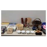 Miscellaneous group, includes glassware, books,