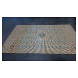 Wooden tile area rug, 70" x 97", seller code 53