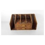Wicker desk organizer, 10" x 10.5" x 20"