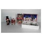 Christmas lot: clothtique Santa, paper mache