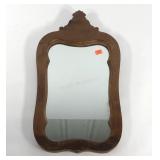 Wood framed mirror, 15x28, may have been dresser
