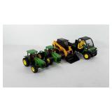 Toys, includes two John Deere tractors,