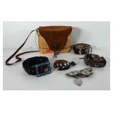 Accessories group, includes wicker bag and five