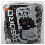 Gray and black car seat cover set, 17 pieces,