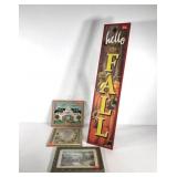 Wall art and porch Fall sign, sign is 8x36 and