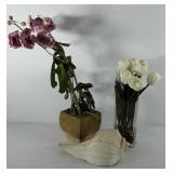Home decor, includes everlasting tulips in vase,