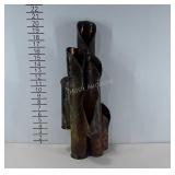 Ceramic candle holder sculpture, 20" tall