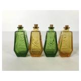 Four Wheaton mini coffin bottles, RIP and skull &