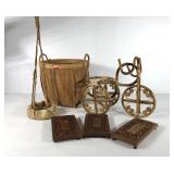 Plant group, bamboo bike pot holder, ceramic