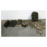 Group of camo gear, two pairs of pants, two