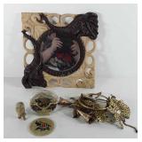 Elephant decor, includes mirror, figurine,