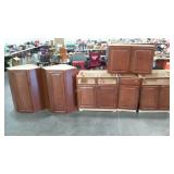 Six kitchen cabinets. Three uppers and three