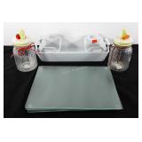 Kitchenwares, includes three tempered glass