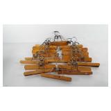 Box of wooden hangers, hangers marked Nevco,