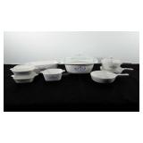 Corningware dishes with blue cornflower design,