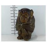 Monkey cookie jar, 9" tall