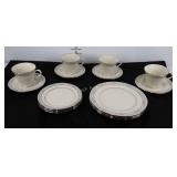 Lenox dishes, cups and saucers, dinner and desert