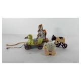 Pull toys, includes bugs bunny, duck, sheep, and