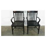 Two arm chairs, loose arms