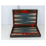 Backgammon board game with decorative case and