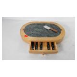 Charcuterie cheese board with utensil drawer