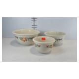 Three Corelle Coordinates stoneware nesting bowls