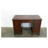 Taylor Made double pedestal desk, leather top