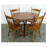 Round table with four chairs,  42" diameter