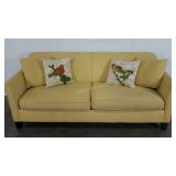 Canvas upholstered couch, butter yellow, includes