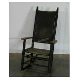 Rocking chair, wicker seat and back