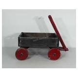 Soda crate wagon. Wheels are wooden and do turn.