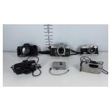 Group of cameras, manual cameras, one Canon