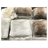 Faux fur throws, blanket, scatter rug and pillows