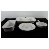 Corningware, includes casserole dish, loaf pan,