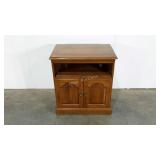 Swivel top tv stand on wheels with pull out