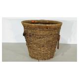 Rattan hamper, 22" tall, no lid, broken handles,